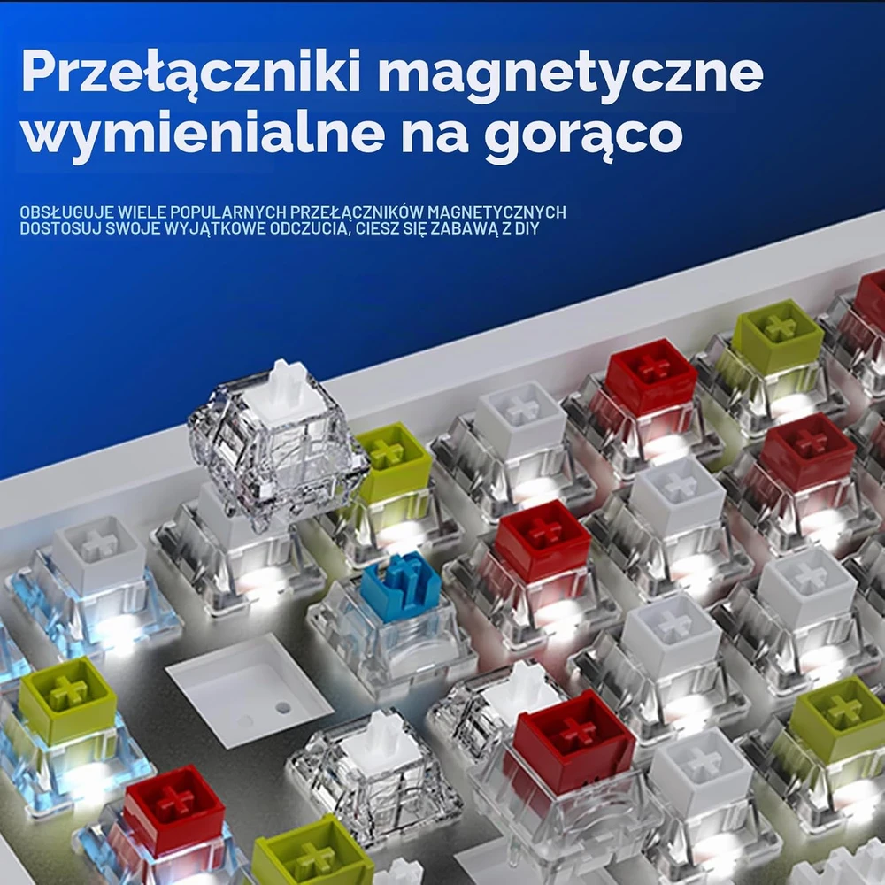 DAREU žaidimų klaviatūra COOL68-BW, 68 klavišai, magnetiniai jungikliai, 8000 Hz