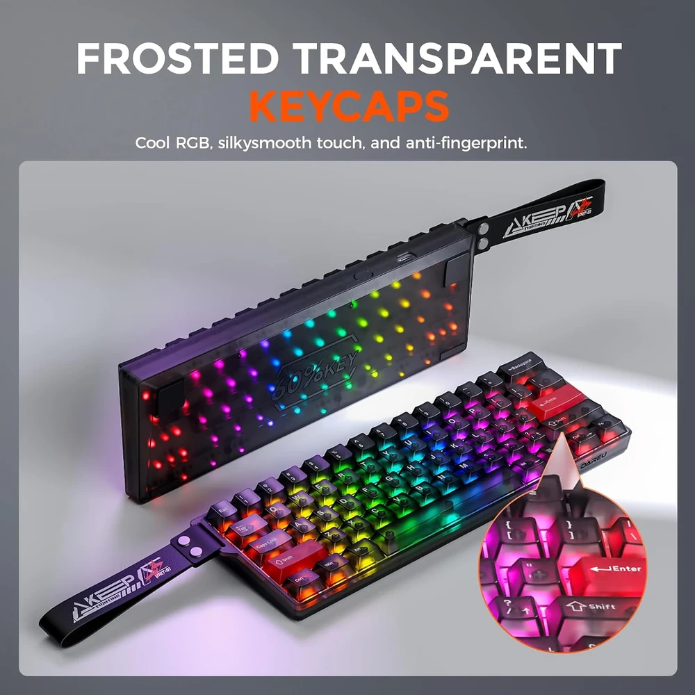 DAREU žaidimų klaviatūra su magnetiniais jungikliais, 60 %, 8 kHz, RGB, COOL60-BK