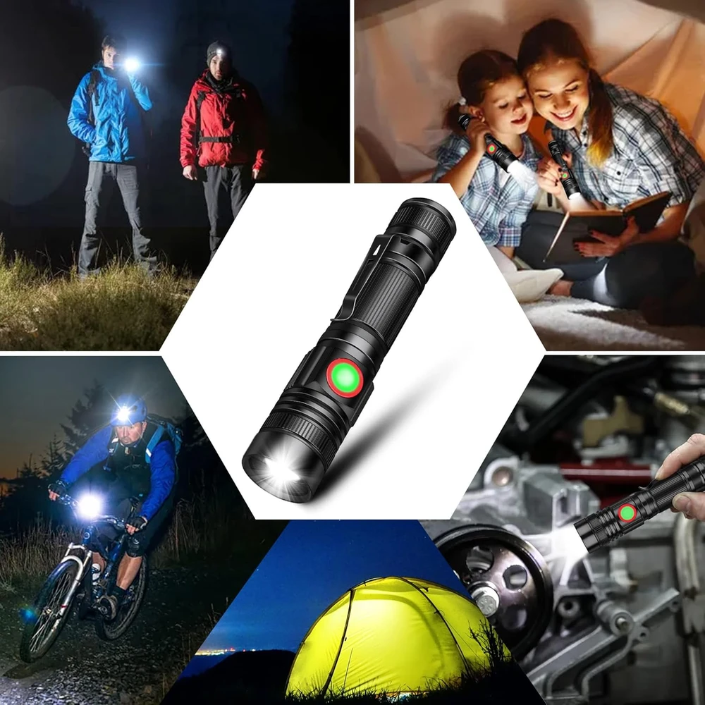 DARKBEAM LED įkraunama kišeninė prožektorius, 2000 lm, USB, atspari vandeniui, su fokusavimo reguliavimu, A300 X2, 2 vnt.