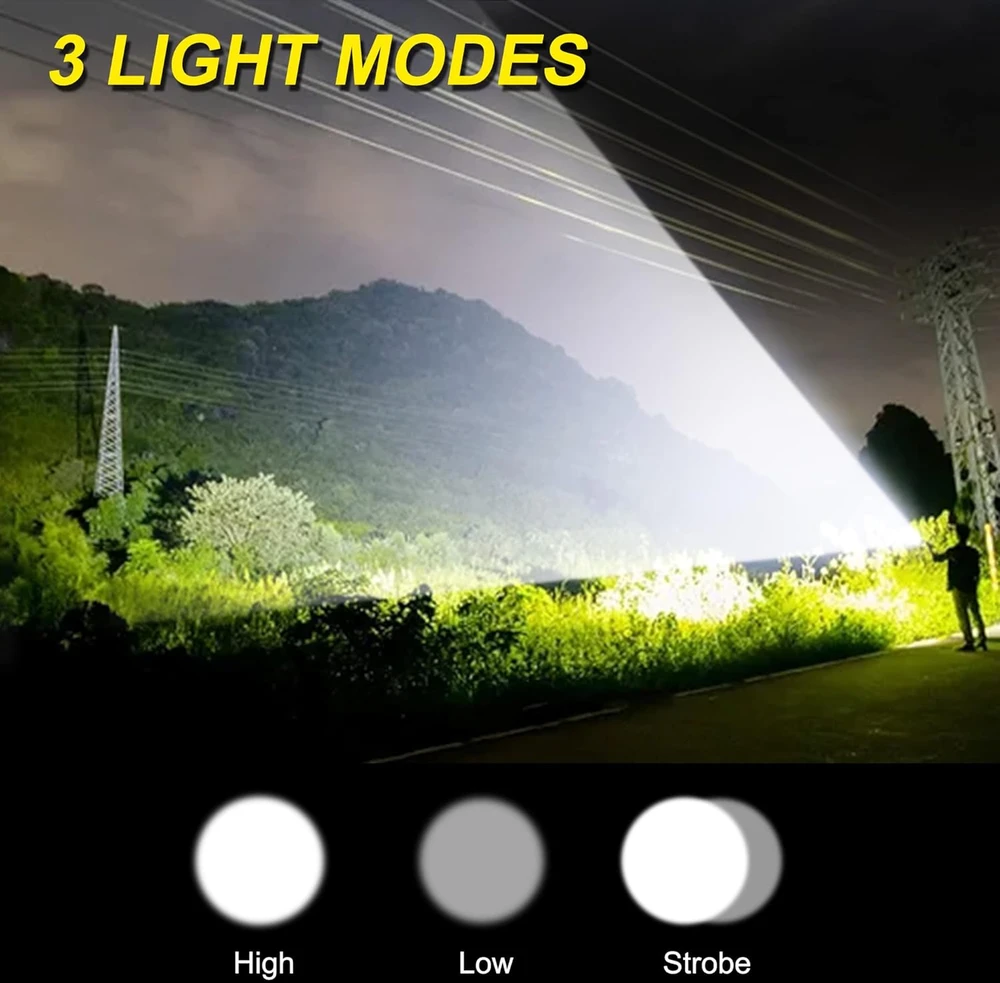 DARKBEAM LED įkraunama kišeninė prožektorius, 2000 lm, USB, atspari vandeniui, su fokusavimo reguliavimu, A300 X2, 2 vnt.