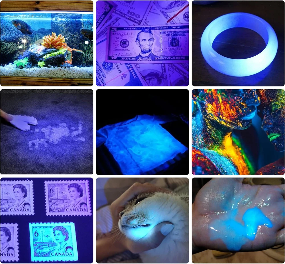 DARKBEAM UV žibintuvėlis 365 nm ir 395 nm, reguliuojamas, vandeniui atsparus, LED, A100
