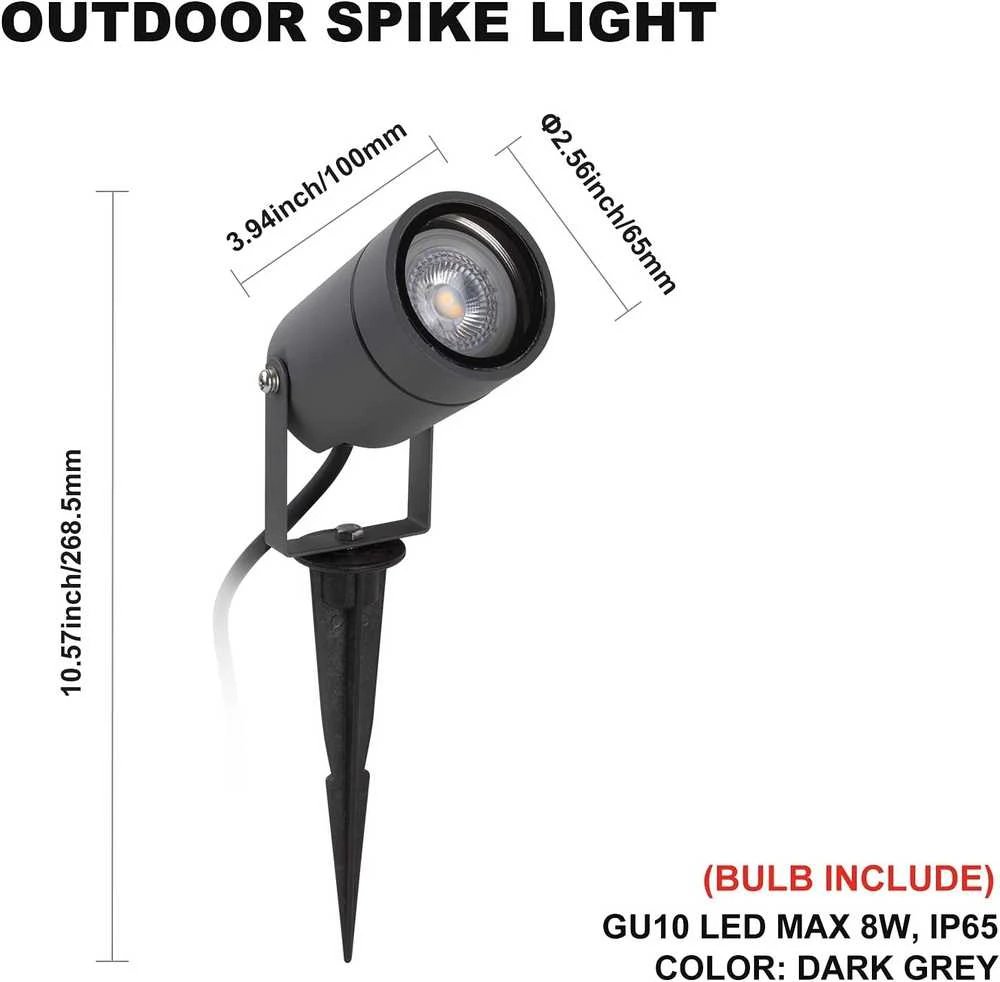 DAWALIGHT lauko LED šviestuvas su smaigaliu, GU10, IP65, 6 W, 3000 K, 4 vnt. rinkinys, ex049