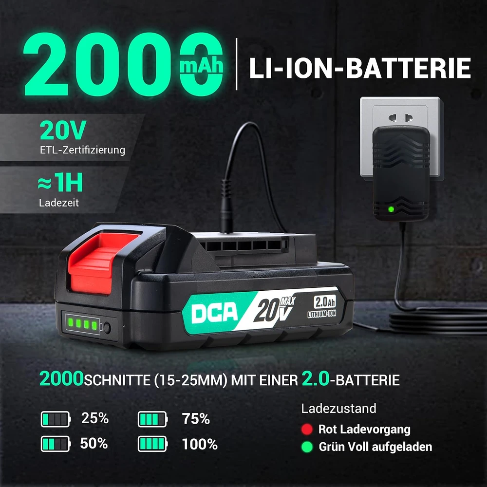DCA akumuliatorinės sodo žirklės šakoms 20 V, iki 35 mm, ADYD02-35(ADW-EU01)