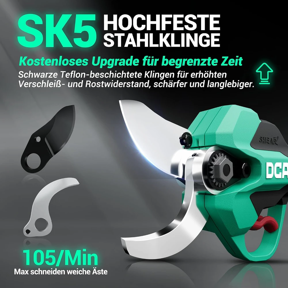 DCA akumuliatorinės sodo žirklės šakoms 20 V, iki 35 mm, ADYD02-35(ADW-EU01)