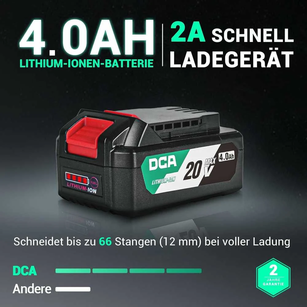 DCA akumuliatorinis kampinis šlifuoklis 20 V, Ø125 mm, 630 W, 4,0 Ah akumuliatorius, ADSM06-125