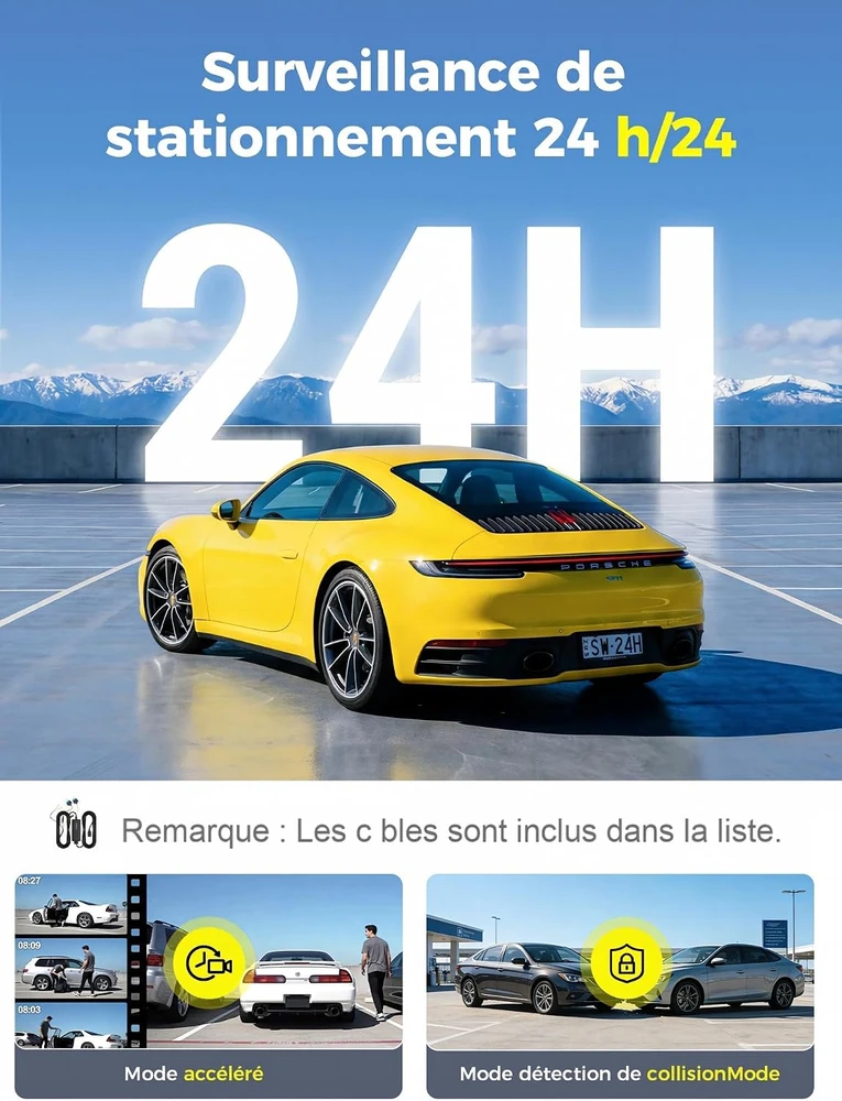 DDPAI automobilinė vaizdo kamera N2 Dual, priekinė ir galinė, 2,5K/1080p, Wi-Fi