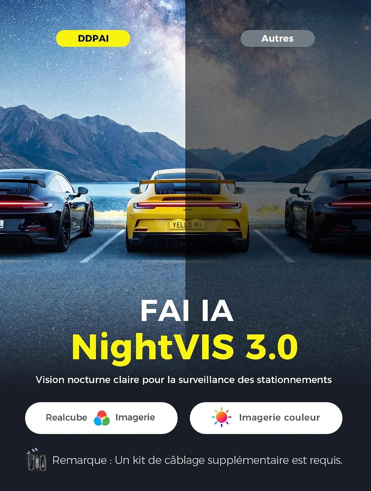 DDPAI automobilinė vaizdo kamera N2 Dual, priekinė ir galinė, 2,5K/1080p, Wi-Fi