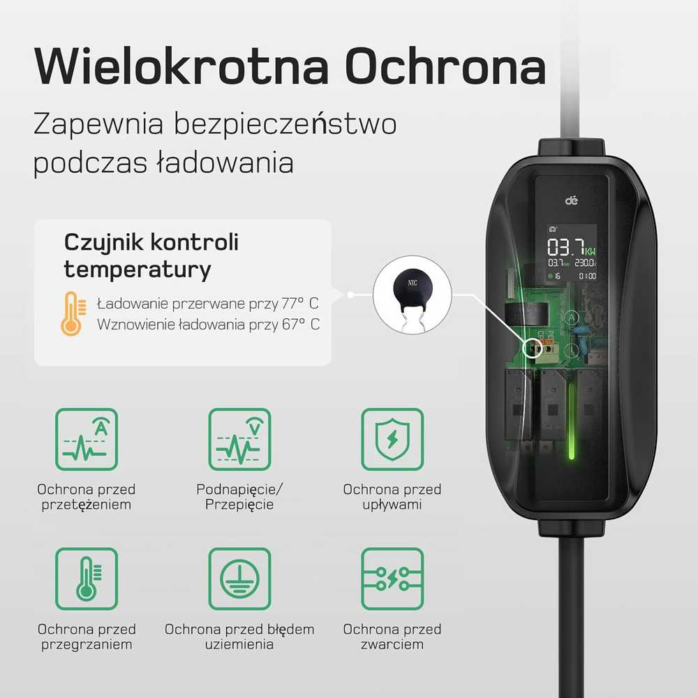 Deaccessories dé Elektromobilio įkrovimo kabelis 3,68 kW, 2 tipo
