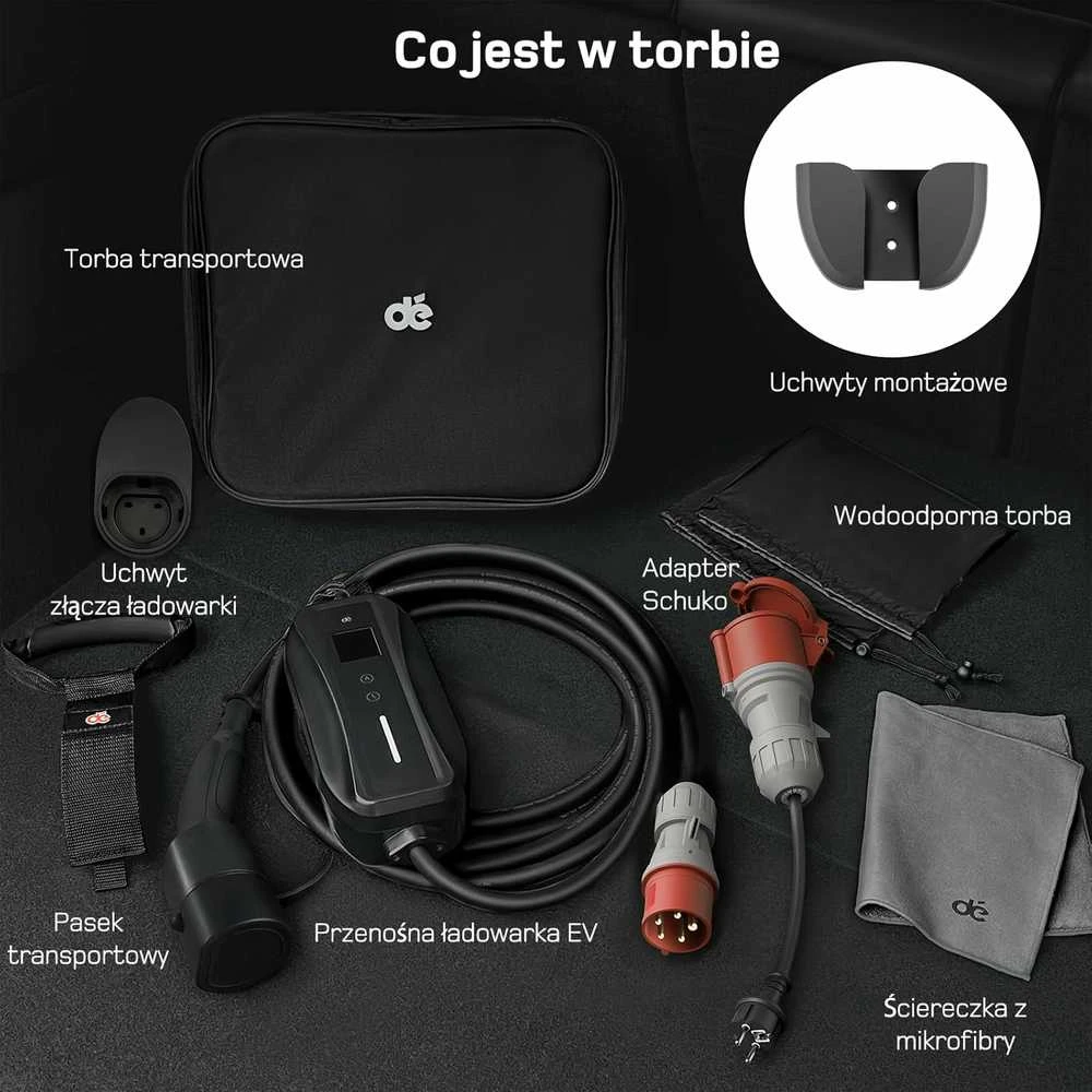 Deaccessories dé Elektromobilių įkroviklis su reguliuojama įkrovimo galia, 11 kW