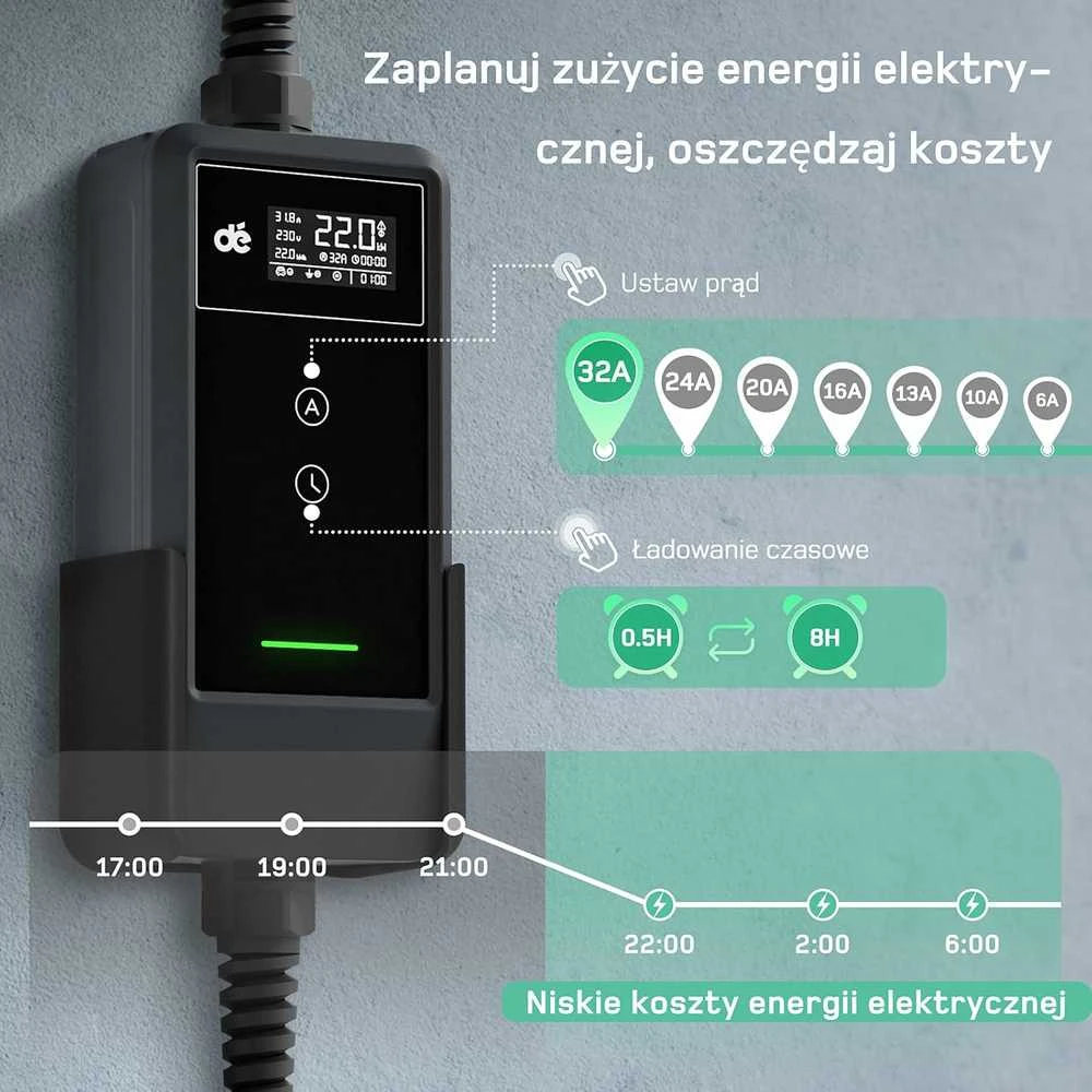 Deaccessories dé Mobilus elektromobilių įkroviklis 22 kW, su programėle