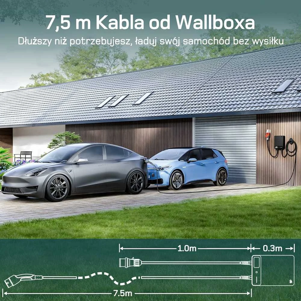 Deaccessories deWB11 Elektromobilių įkrovimo stotelė su programėle, 22 kW