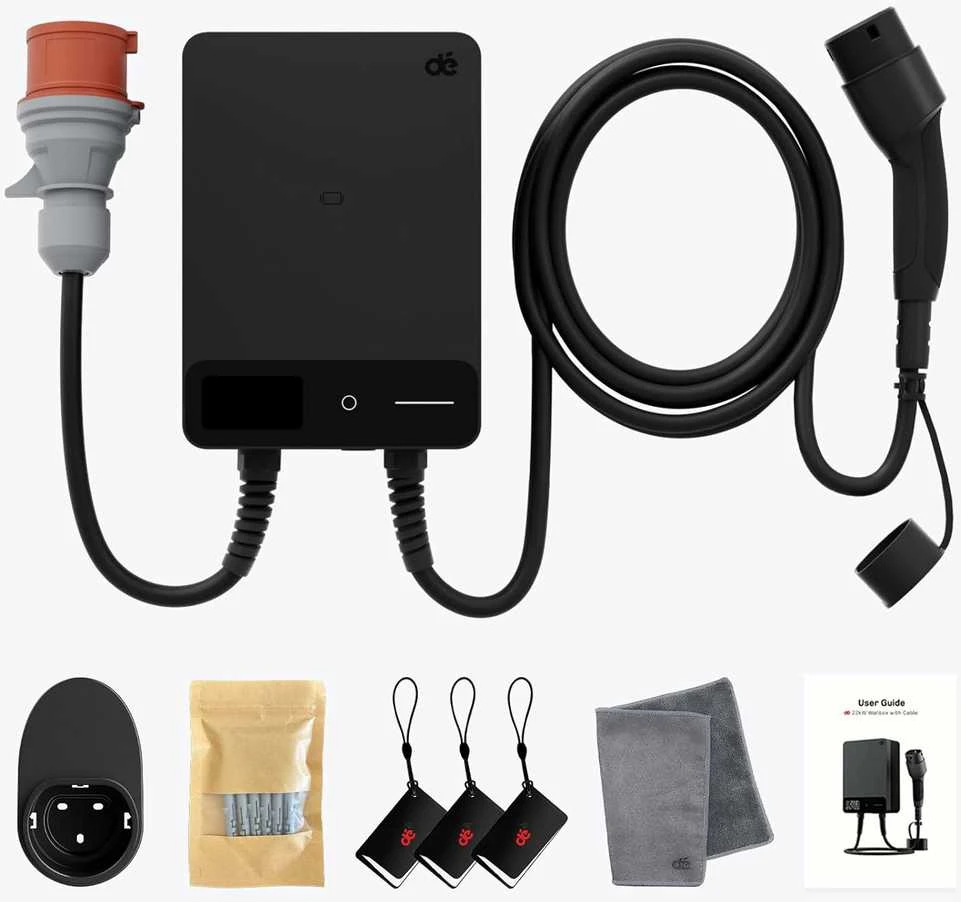 Deaccessories deWB11 Elektromobilių įkrovimo stotelė su programėle, 22 kW