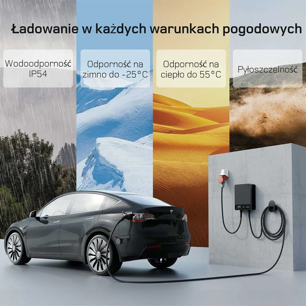 Deaccessories deWB11 Elektromobilių įkrovimo stotelė su programėle, 22 kW