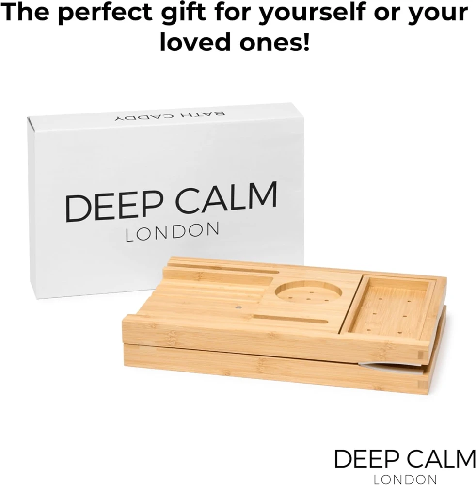 Deep Calm reguliuojamas bambukinis vonios padėklas 70–106 cm HU-XI-201