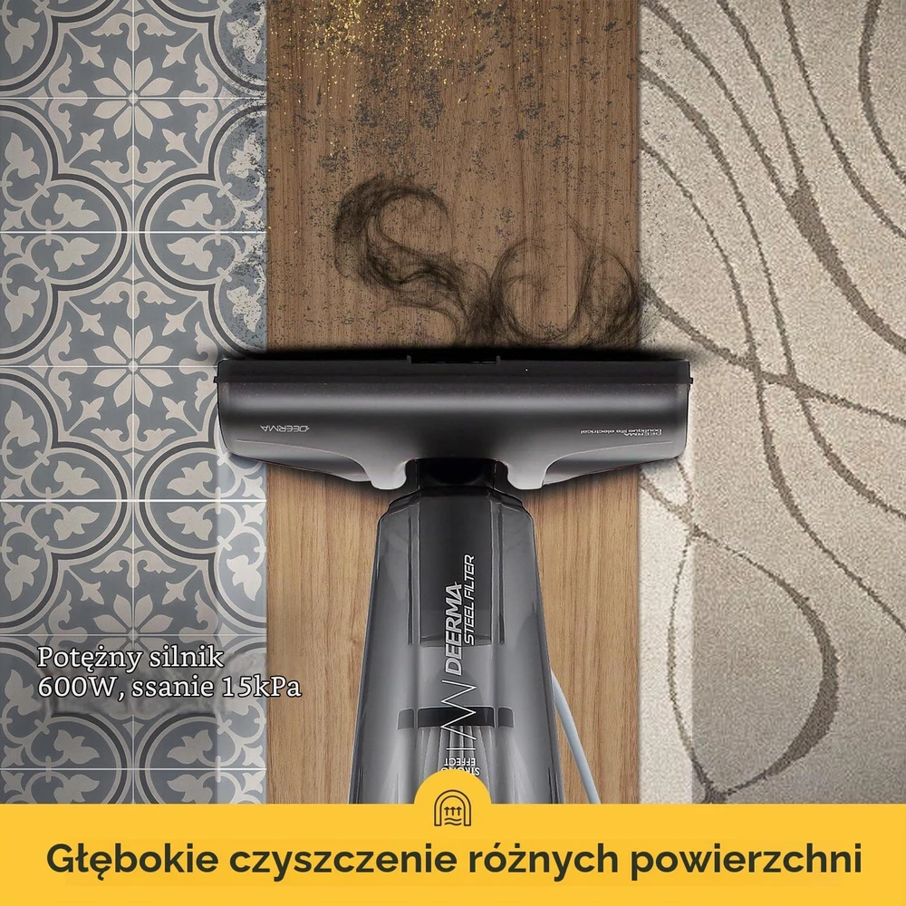 Deerma laidinis dulkių siurblys 2 viename 600 W, 15 kPa, HEPA filtras DEM-DX115C