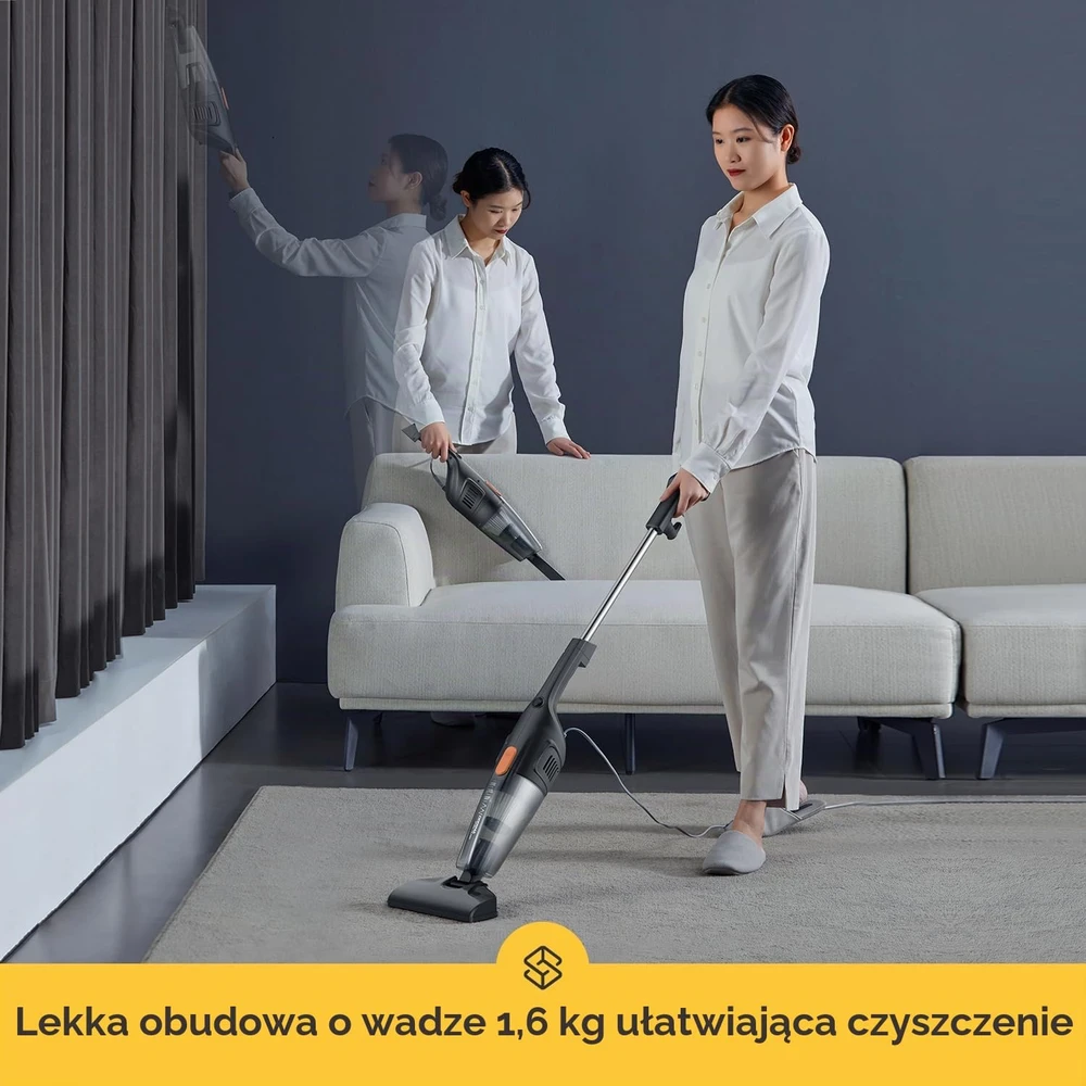 Deerma laidinis dulkių siurblys 2 viename 600 W, 15 kPa, HEPA filtras DEM-DX115C