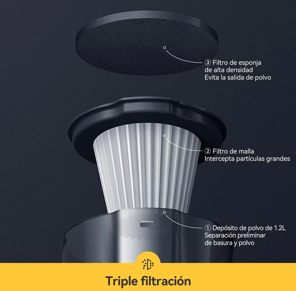 Deerma laidinis dulkių siurblys 2 viename 600 W, 15 kPa, HEPA filtras DEM-DX115C