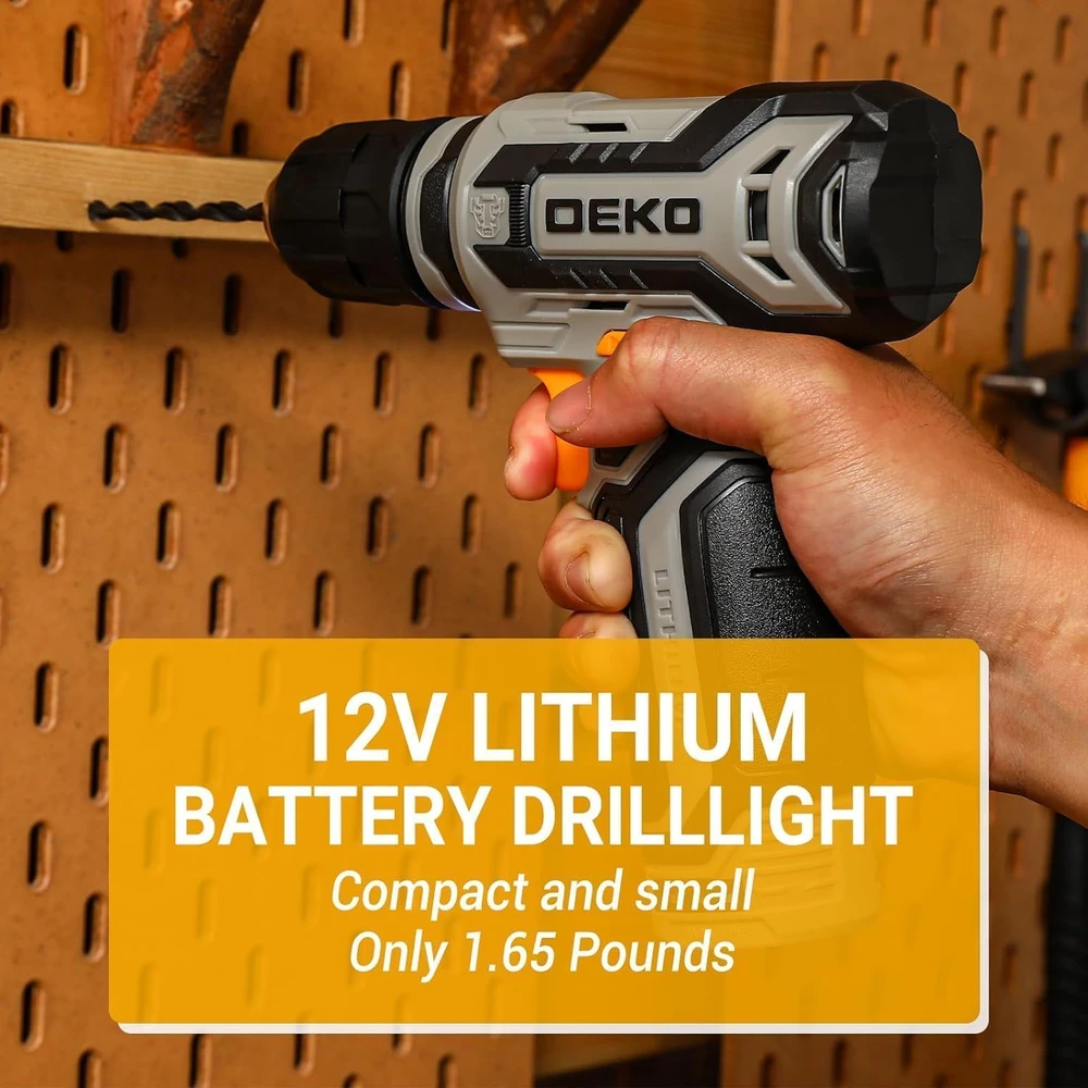 DEKO akumuliatorinių įrankių rinkinys su 12 V suktuvu ir 133 priedais DKMT133-new