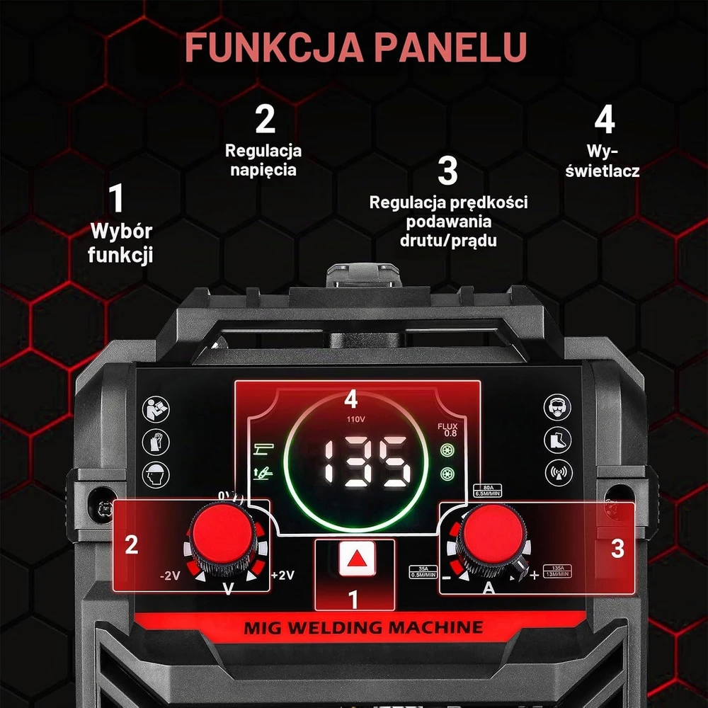 DEKO MIG suvirinimo aparatas 135 A, 220 V, 3 viename MIG/Lift TIG/Stick, MIG-135A
