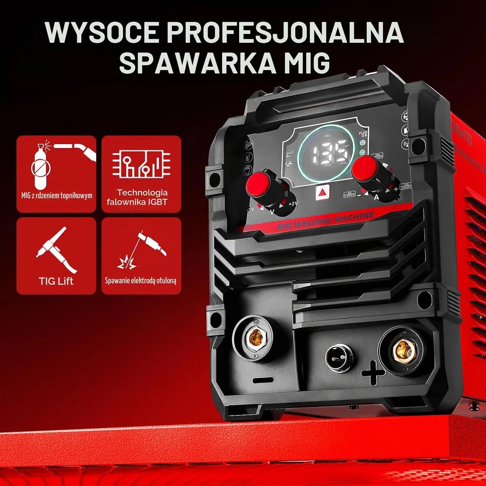 DEKO MIG suvirinimo aparatas 135 A, 220 V, 3 viename MIG/Lift TIG/Stick, MIG-135A