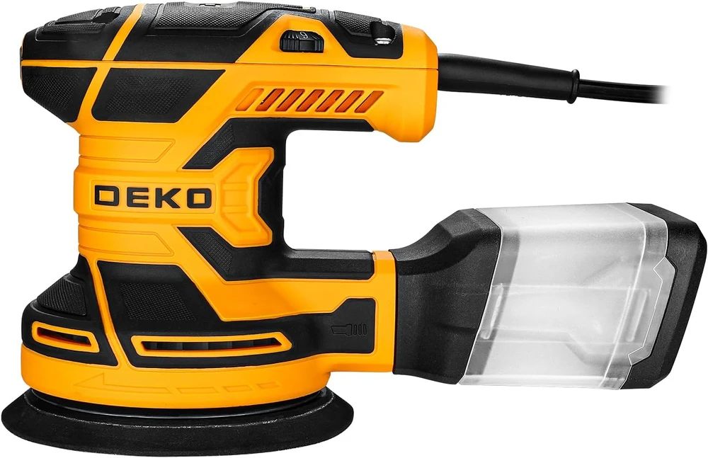 DEKOPRO elektrinė orbitinė šlifuoklė 300 W, 6 greičiai, 14000 aps./min, DKOS30XL125