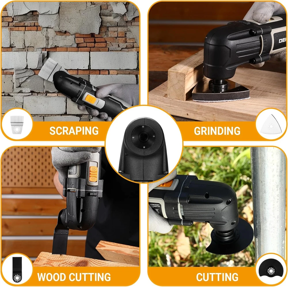 DEKOPRO osciliacinis daugiafunkcis įrankis 300 W, 3000–22000 rpm, su kintamu greičiu, DKPOMT0001