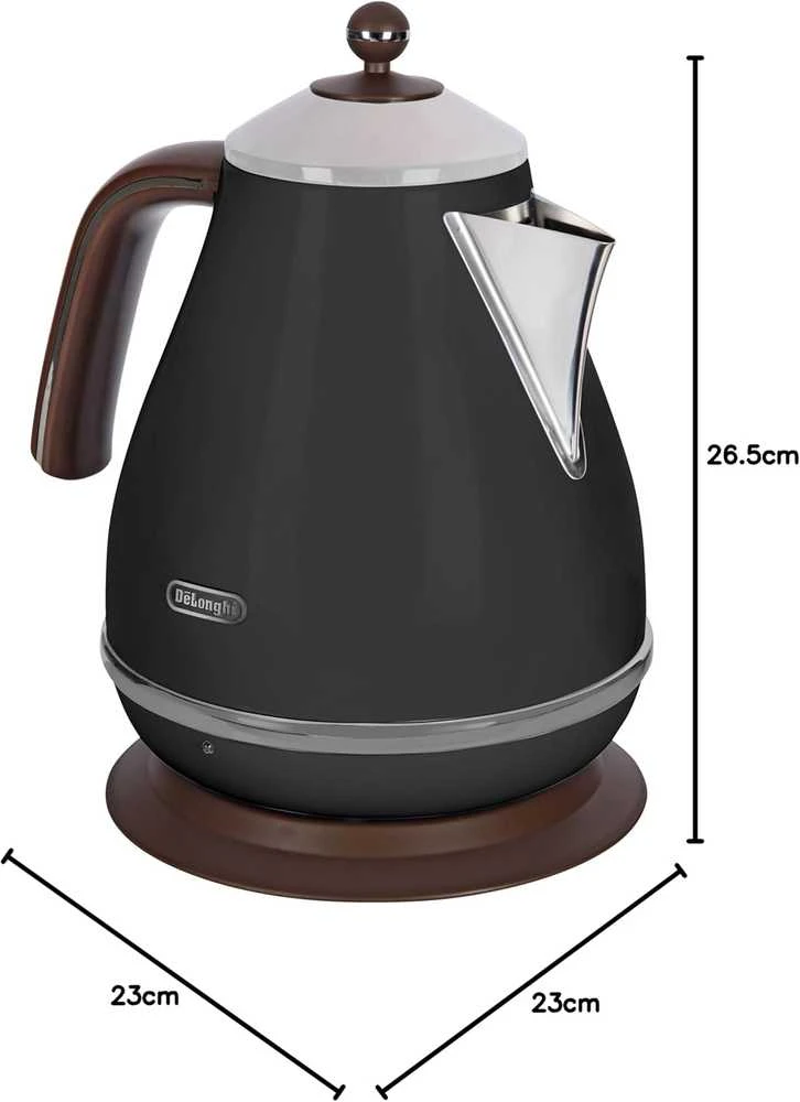 De'Longhi elektrinis virdulys 1,7 l, nerūdijančio plieno korpusas, 2400 W, juodas, KBOV2001.BK