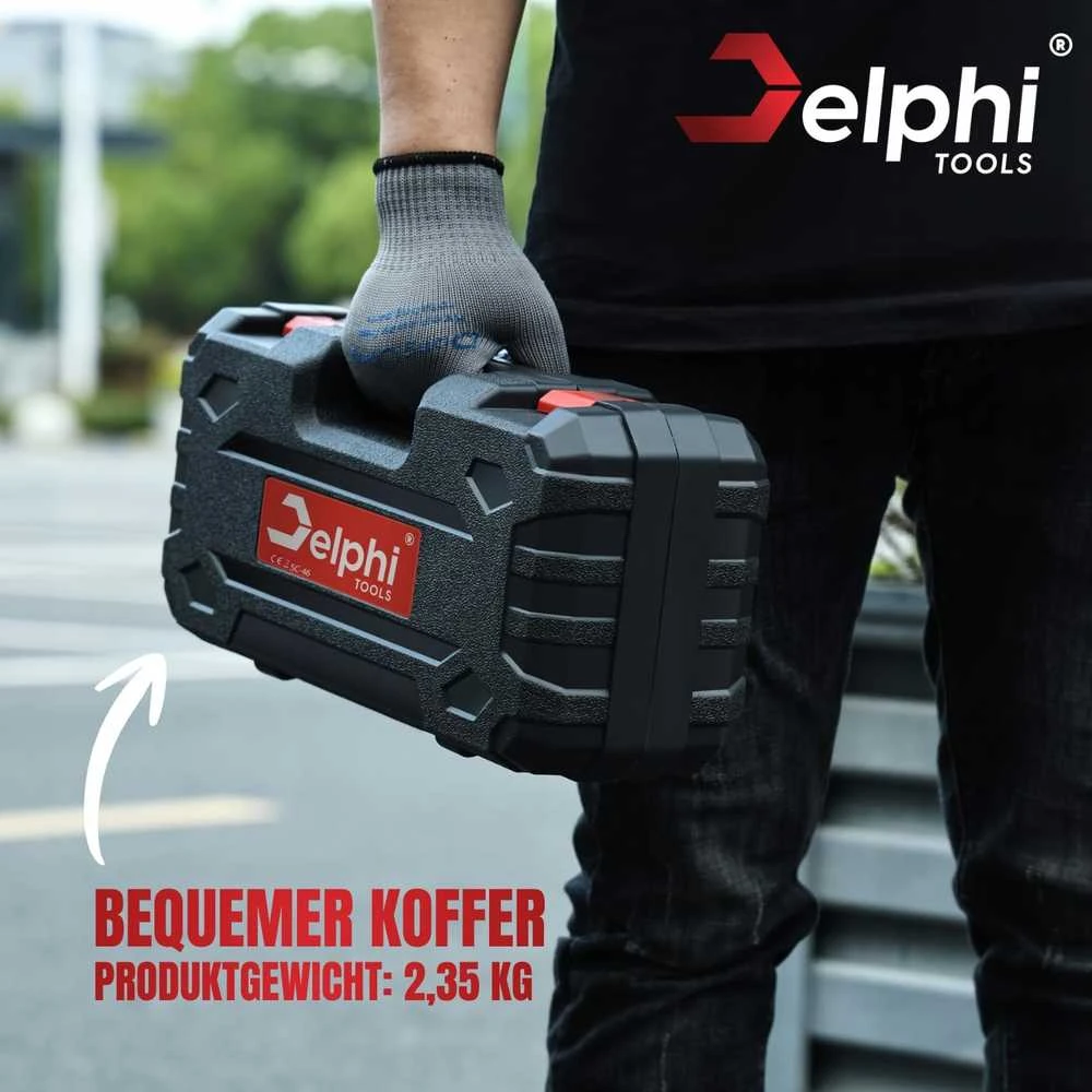 Grandininis pjūklas Delphi akumuliatorinė grandininė mini pjūklas 800 W, 21 V, 4" ir 6" geležtė, CG-35