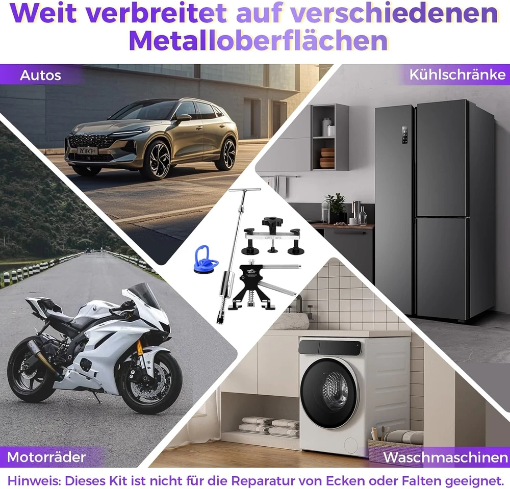 DentWiz automobilių įlenkimų taisymo įrankių rinkinys PDR su 100 W klijavimo pistoletu ir priedais MPT-TK108DE