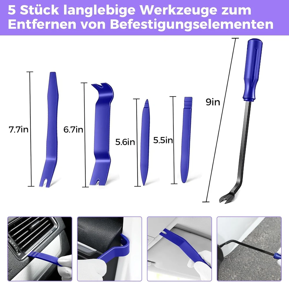DentWiz automobilių įlenkimų taisymo įrankių rinkinys PDR su 100 W klijavimo pistoletu ir priedais MPT-TK108DE