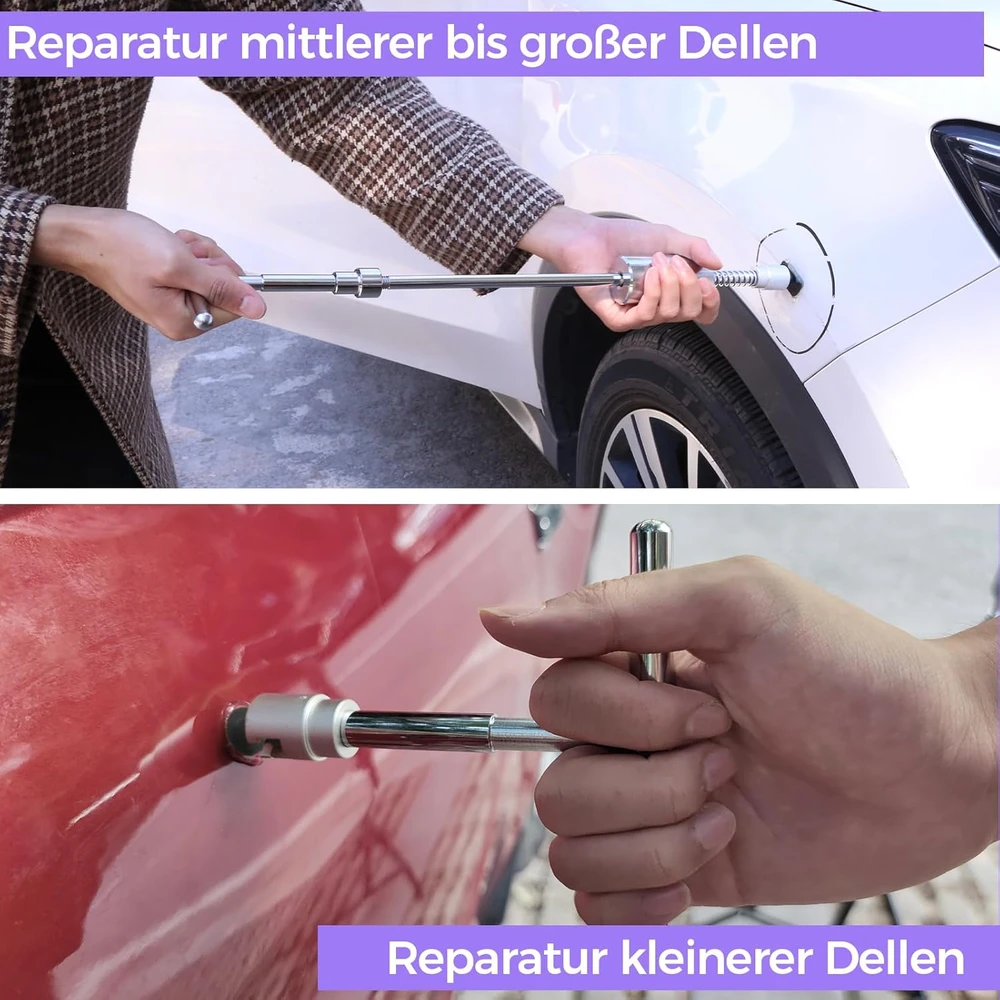 DentWiz automobilių įlenkimų taisymo įrankių rinkinys PDR su 100 W klijavimo pistoletu ir priedais MPT-TK108DE
