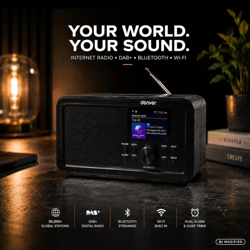 Denver internetinis radijas, 2 W RMS, DIR-200