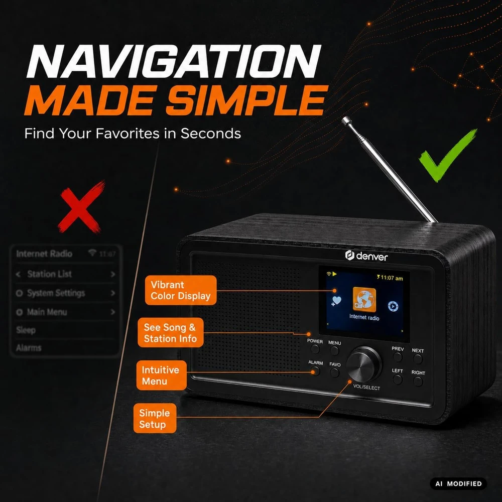 Denver internetinis radijas, 2 W RMS, DIR-200