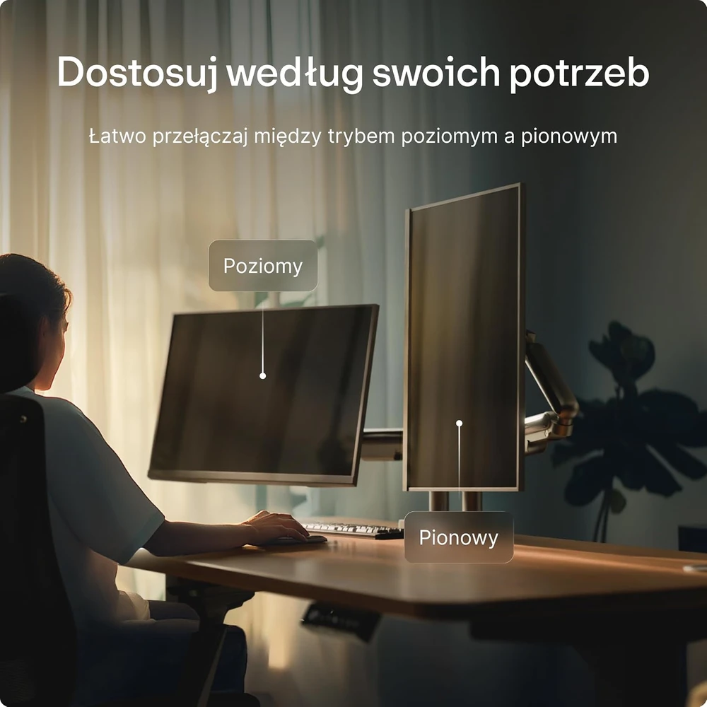 Desktronic Monitoriaus laikiklis dvigubas Juodas
