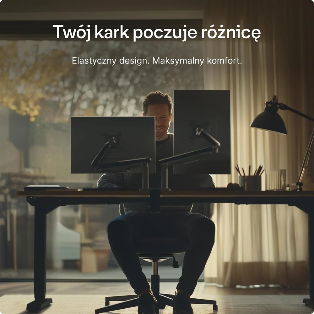 Desktronic Monitoriaus laikiklis dvigubas Juodas