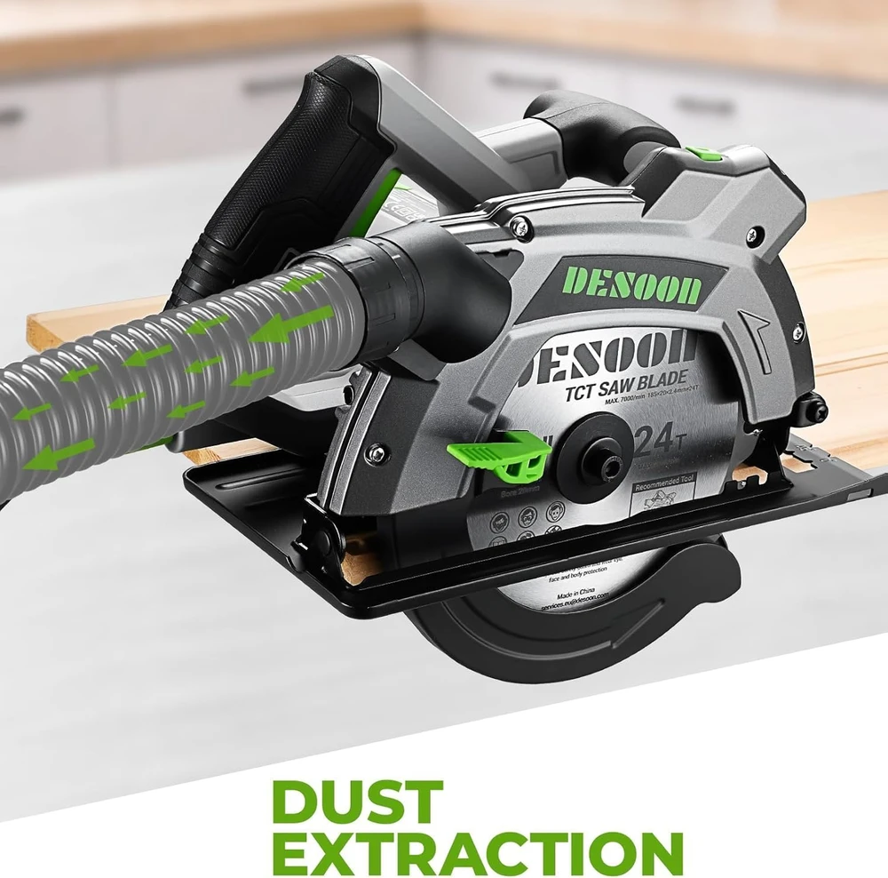 DESOON diskinis pjūklas 1600 W, Ø 185 mm, pjovimo gylis 65 mm, DSPCCS0007