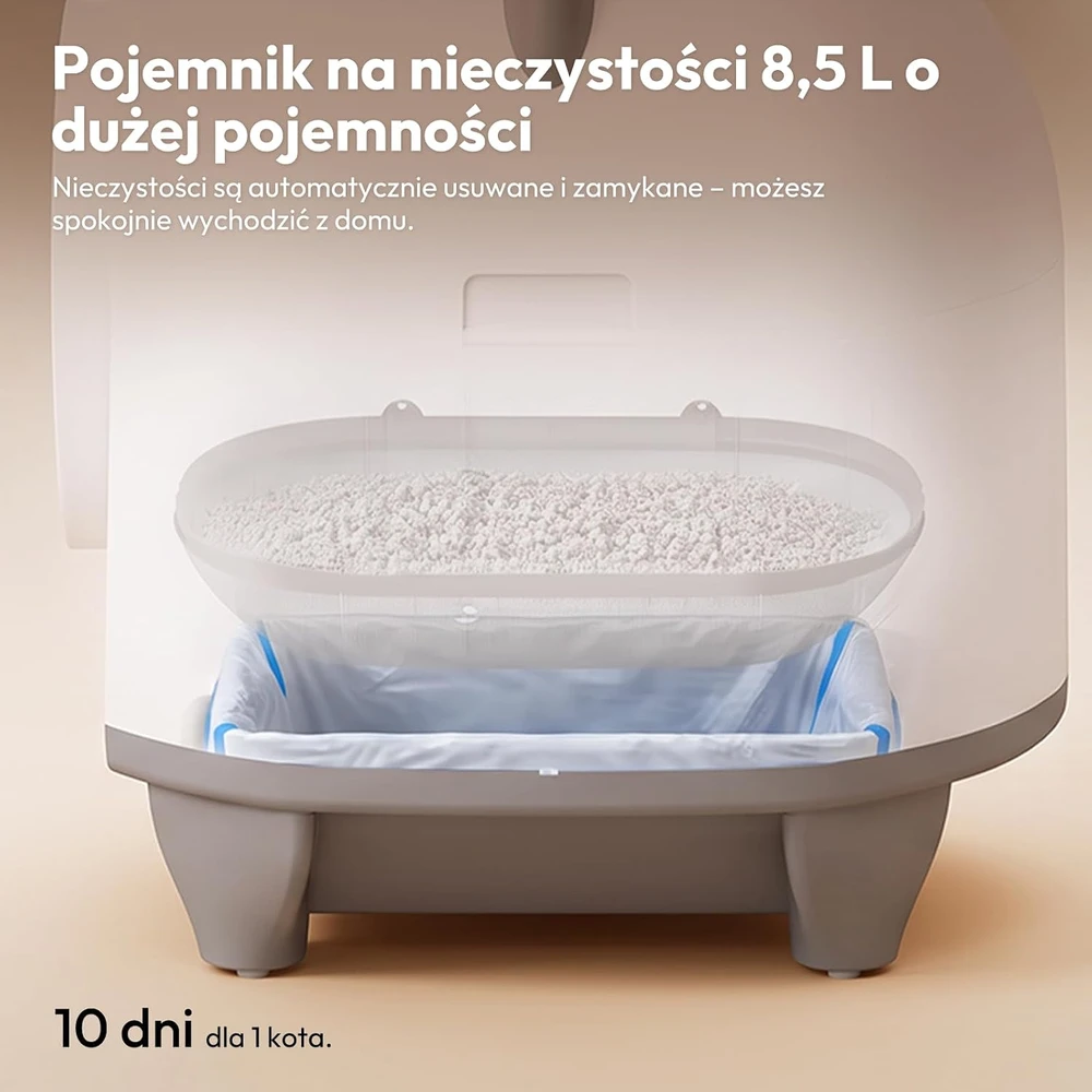 Devoko automatinė savaime išsivalanti kačių kraiko dėžė XXL 90 l MW-0769A-0808-MSP-2