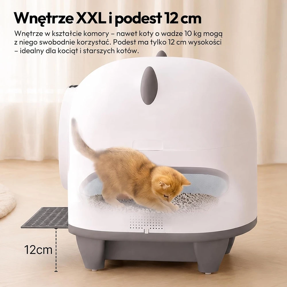 Devoko automatinė savaime išsivalanti kačių kraiko dėžė XXL 90 l MW-0769A-0808-MSP-2
