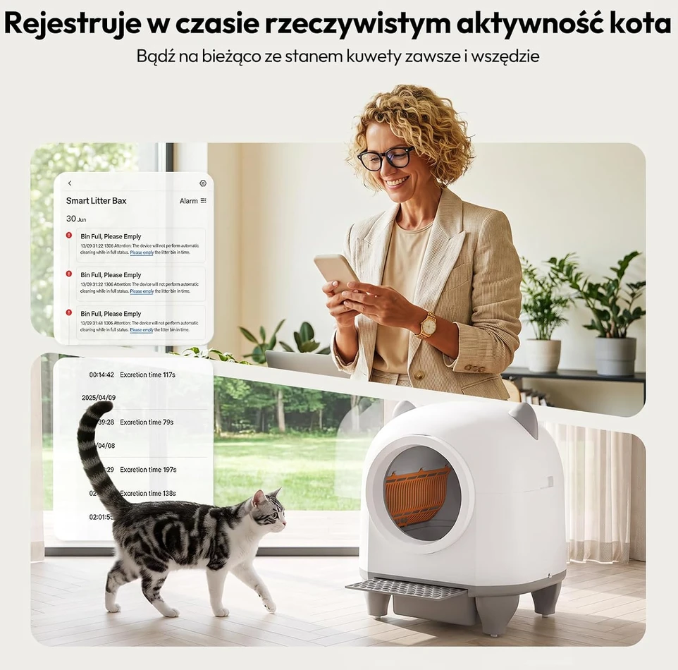 Devoko automatinė savaime išsivalanti kačių kraiko dėžė XXL 90 l MW-0769A-0808-MSP-2