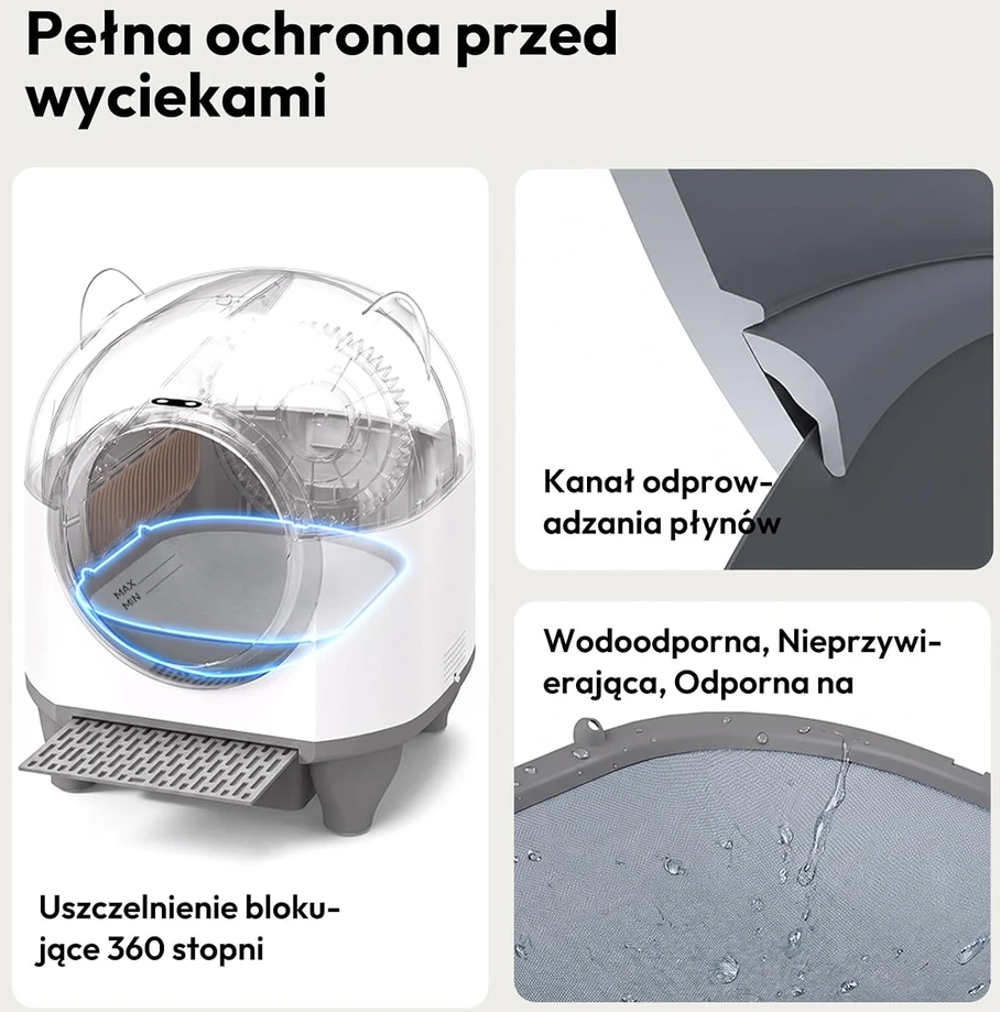 Devoko automatinė savaime išsivalanti kačių kraiko dėžė XXL 90 l MW-0769A-0808-MSP-2