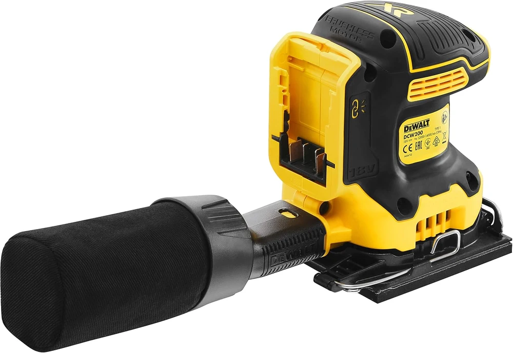 Dewalt vibracinis šlifuoklis DCW200NT, 18V, lagaminas,  be akumuliatoriaus ir kroviklio