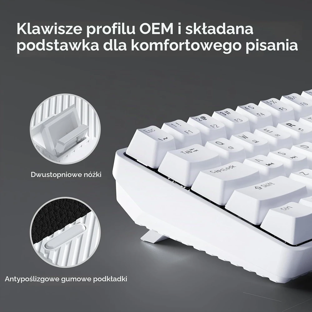 Dierya mechaninė žaidimų klaviatūra 68 klavišų USB-C su raudonaisiais jungikliais DK68se