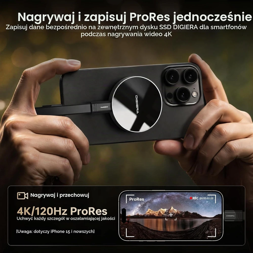Kietasis diskas DIGIERA išorinis magnetinis SSD diskas 1 TB USB-C 3.2 Gen 2x2 LPS2000M