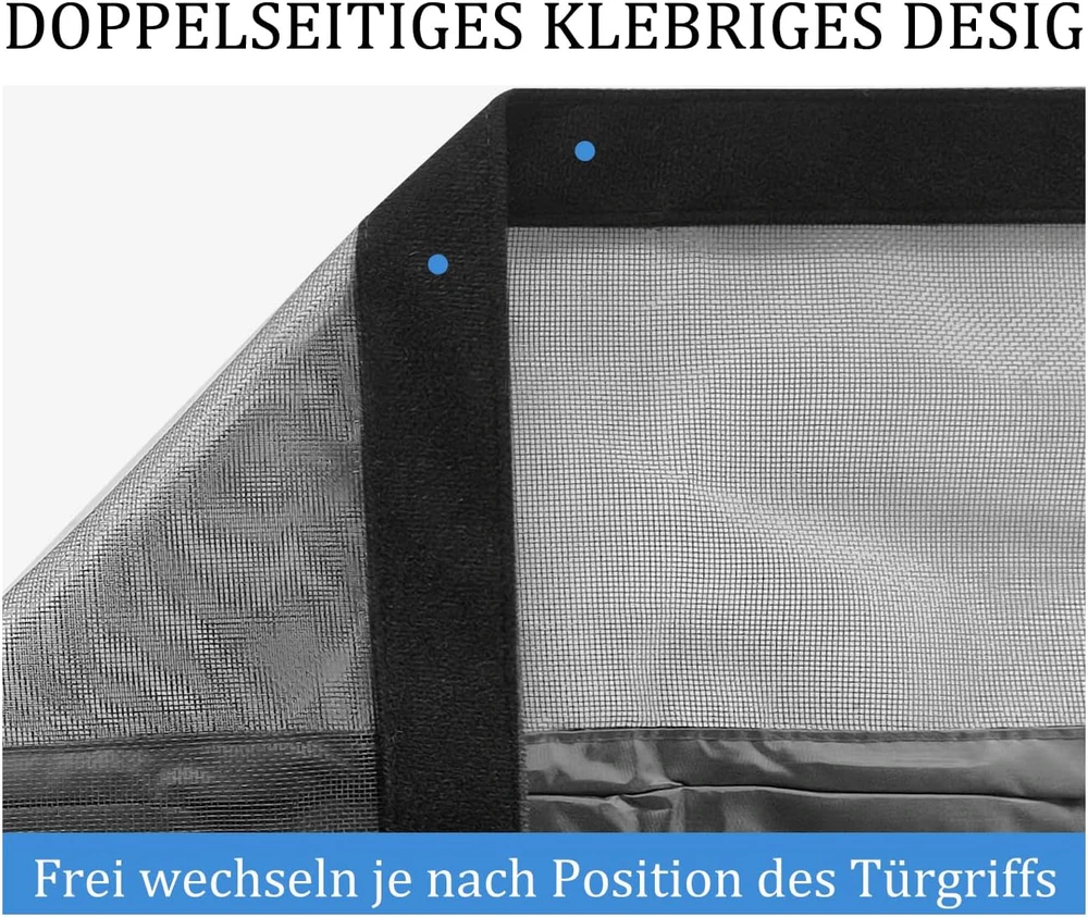 DIKER magnetinis durų tinklelis apsaugai nuo vabzdžių, atidaromas šonu, stiklo pluošto tinklelis 60 × 180 cm