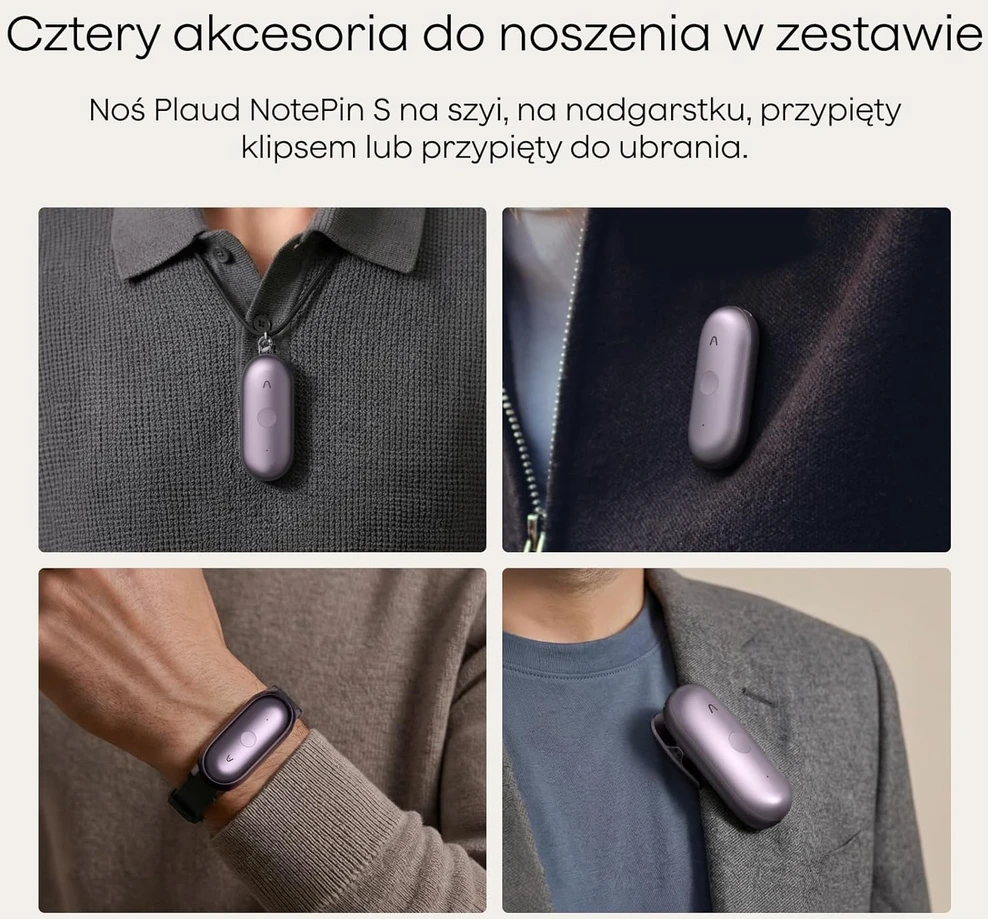 Diktofonas Plaud NotePin S AI balso įrašymo dyktafonas su lietimui jautriu mygtuku, 64 GB, Bluetooth 5, PN0210