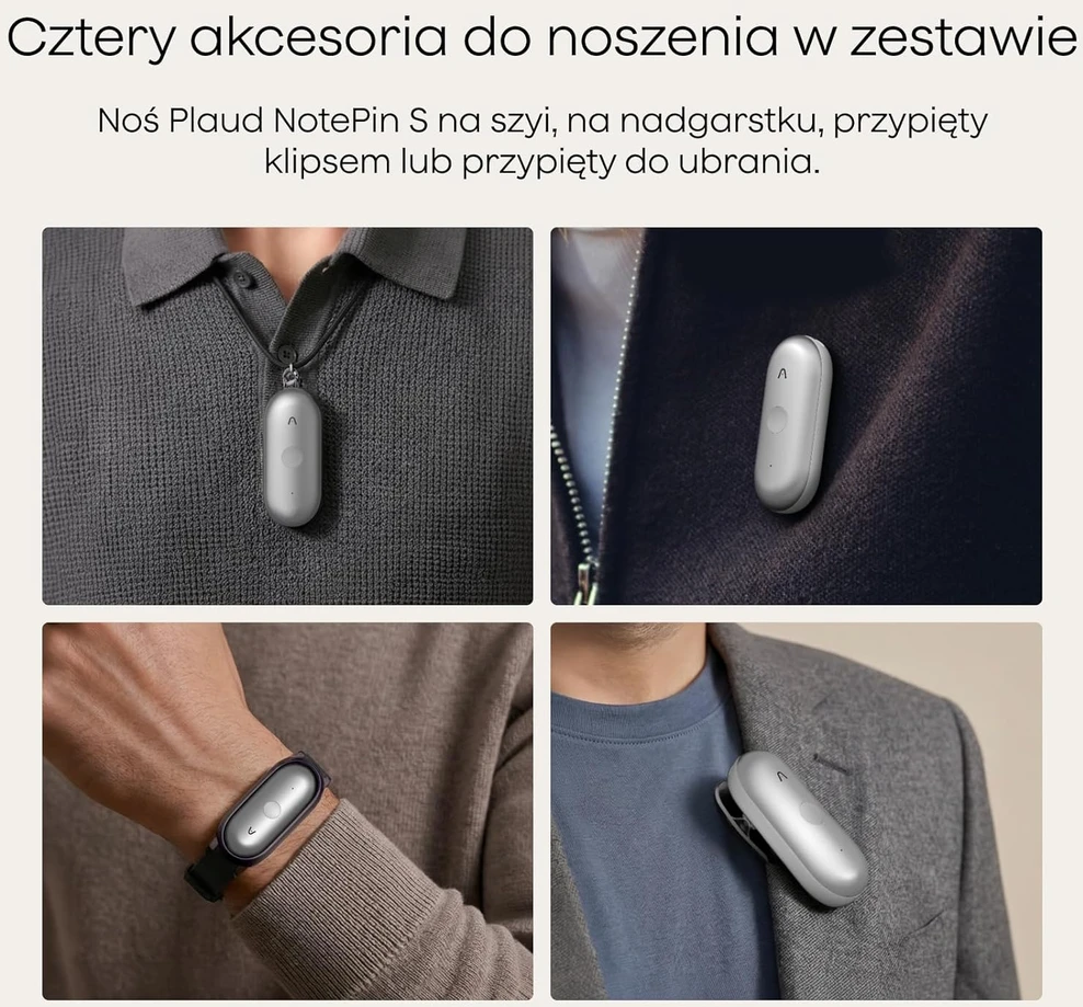 Diktofonas Plaud skaitmeninis dyktofonas NotePin S su 64 GB atmintimi, AI transkripcija, fizinis mygtukas, modelis PN0210