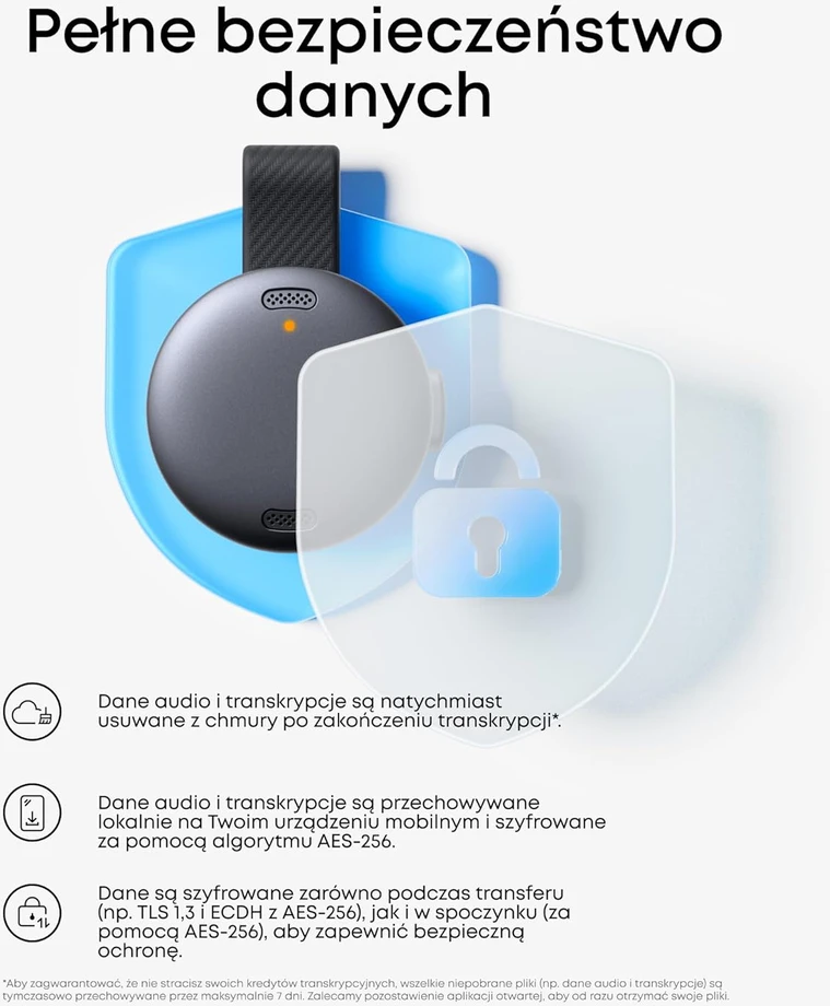 Diktofonas soundcore nešiojamas dirbtinio intelekto dyktafonas su USB-C, 8 GB atmintimi, krawatiniu mikrofonu, D3200