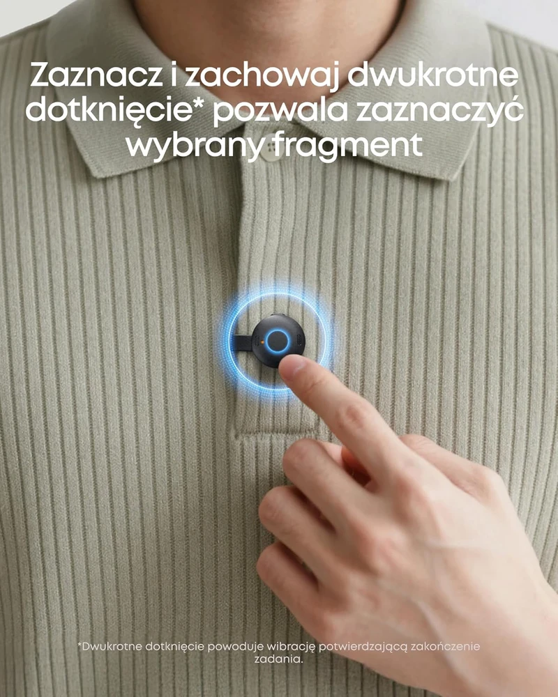 Diktofonas soundcore nešiojamas dirbtinio intelekto dyktafonas su USB-C, 8 GB atmintimi, krawatiniu mikrofonu, D3200