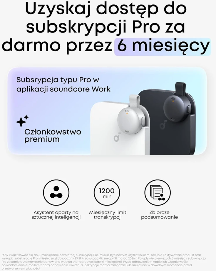Diktofonas soundcore skaitmeninis diktafonas su dirbtinio intelekto transkripcijos funkcija, USB-C, 8 GB, D3200