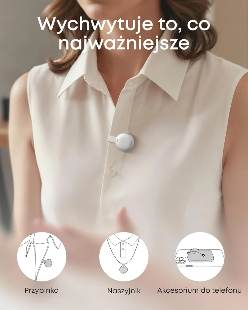 Diktofonas soundcore skaitmeninis diktafonas su dirbtinio intelekto transkripcijos funkcija, USB-C, 8 GB, D3200